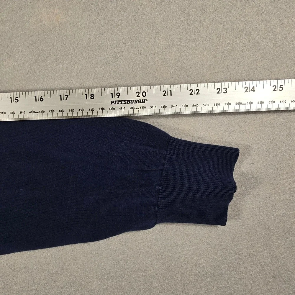 IZOD Mens Large Blue Sweater V-Neck Pullover Long Sleeve Cotton Knit